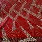 Luxurious Pearl-Beadwork Lace in Red