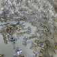 High Quality Pearl and beadword Wedding Dress Beige Gold