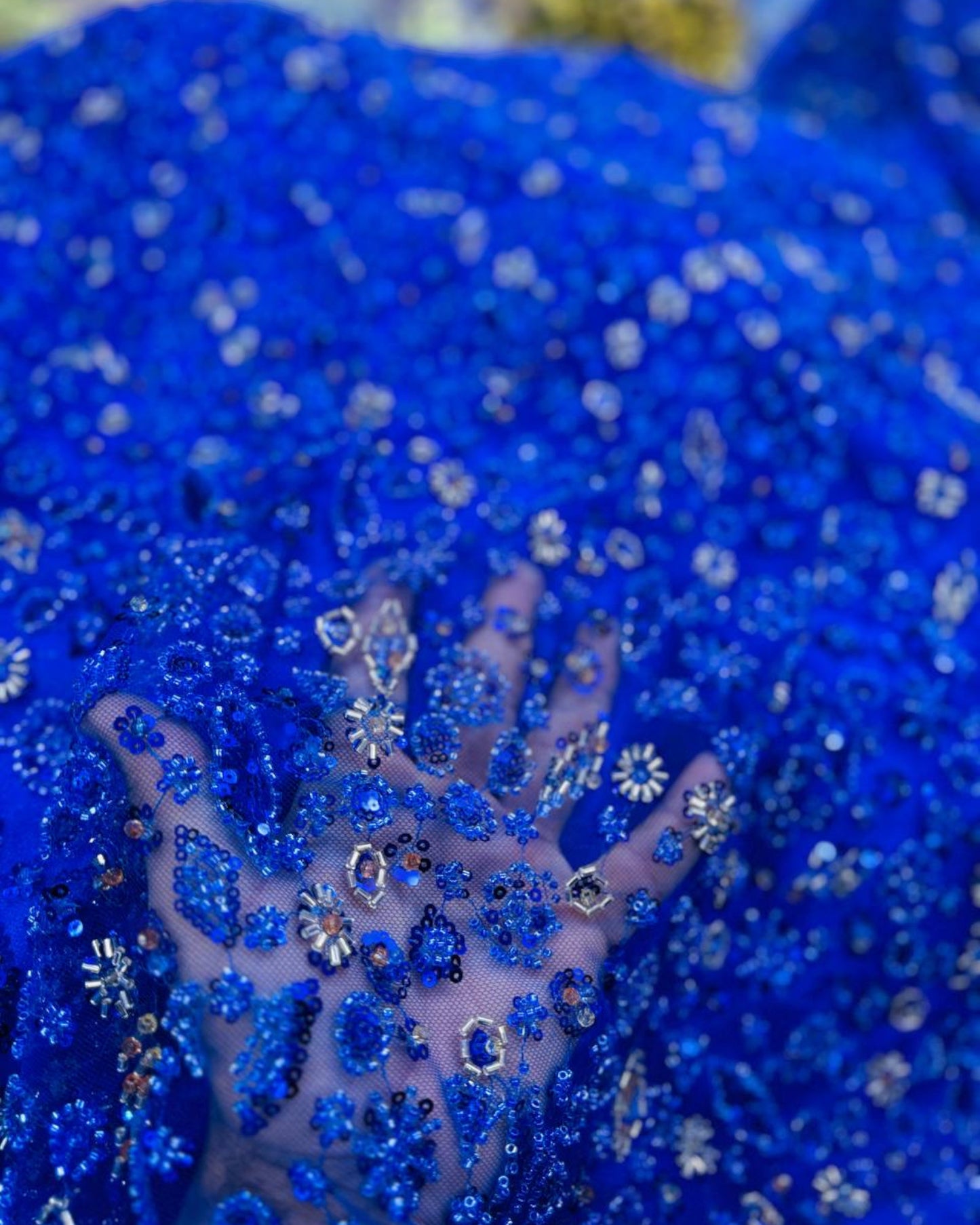 Prestige Pearl & Beadwork Lace in Royal Blue