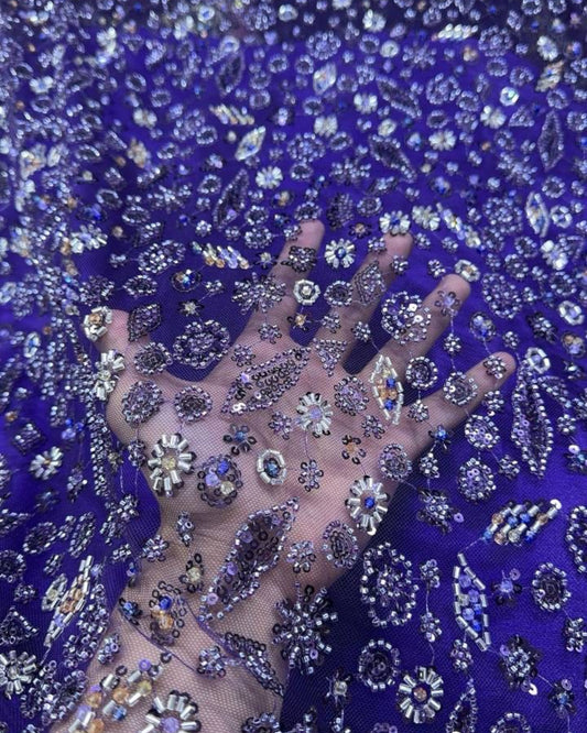 Prestige Pearl & Beadwork Lace in Purple