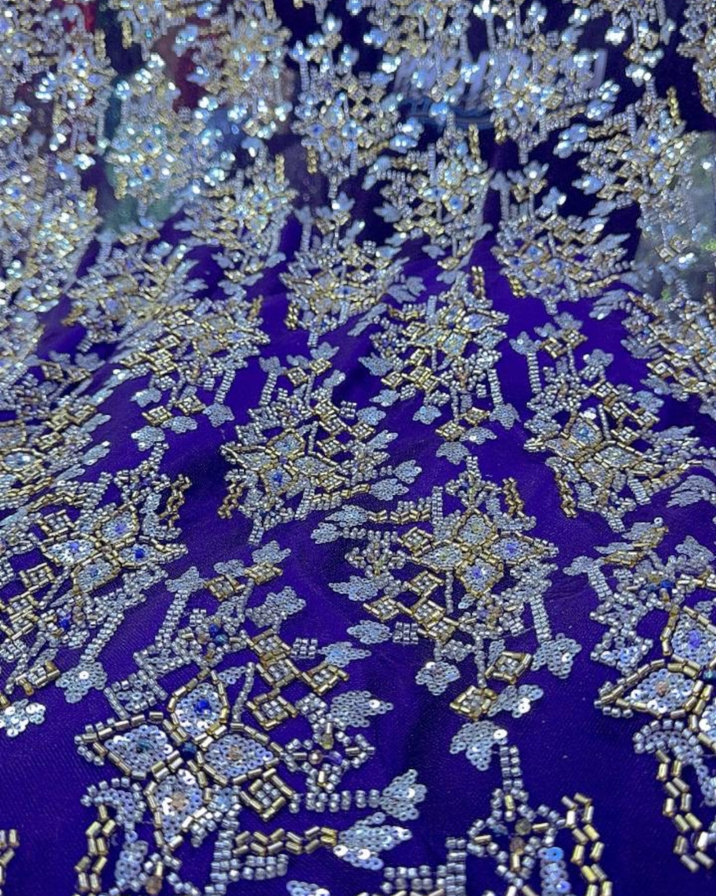 High Quality Pearl and beadword Wedding Dress in Purple