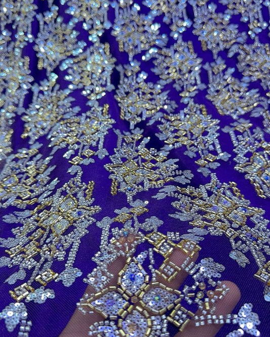 High Quality Pearl and beadword Wedding Dress in Purple