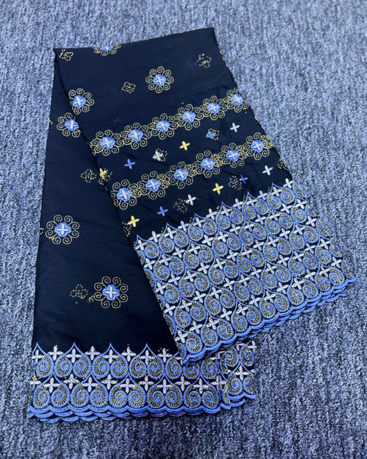 High Class Swiss Lace - Black & Powder Blue