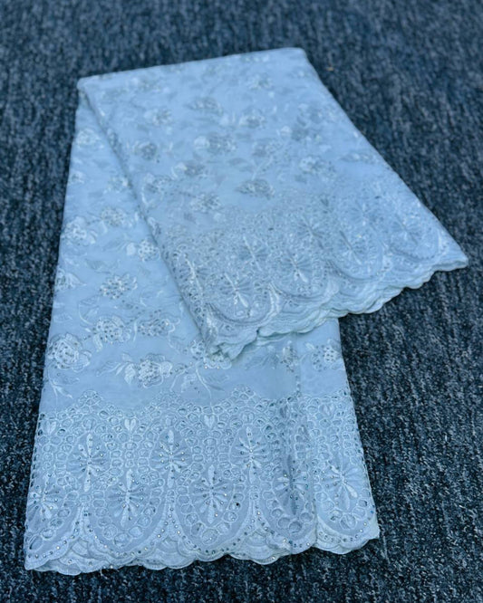 Elegant Border Cotton Lace - White