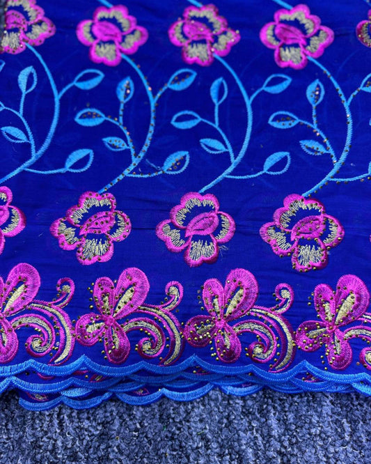 High Class Swiss Lace - Royal Blue and Pink