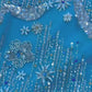 Beaded with Embroidered Rhinestones in Light Blue