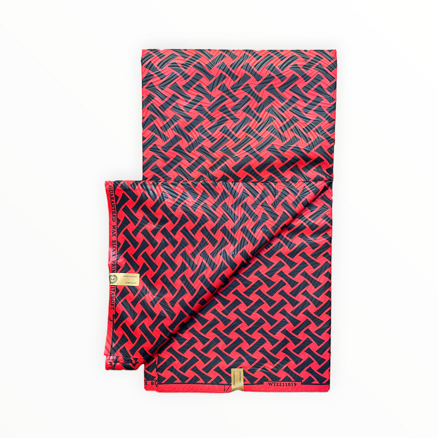 African Prints - Black / red weave  - Mitex Holland